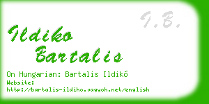 ildiko bartalis business card